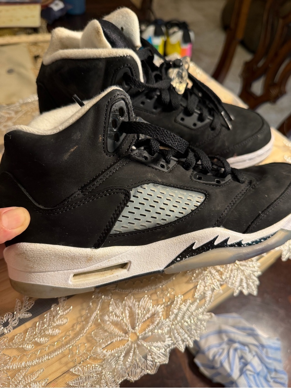 Jordan Kids Black and White High-Top Sneakers
